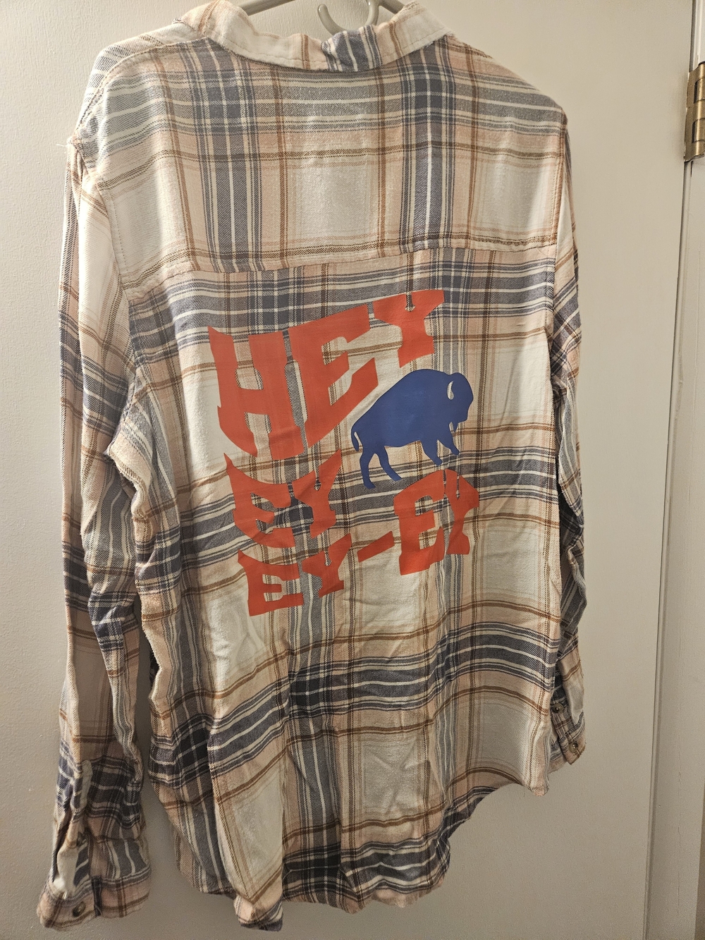 Upcycled Custom Made Buffalo Bills Flannel Shirt